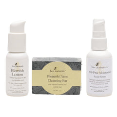 Acne and Blemish Daily Essentials Set – Skincare Trio for Oily, Acne - Prone Skin with Niacinamide, Tea Tree Oil, and Essential Oils to Soothe, Condition, and Clear Skin - Bee Naturals
