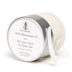AHA Rejuvenate 15 – Anti - Aging Moisturizer with 10% Lactic Acid, 5% Glycolic Acid, Aloe Vera, Jojoba Seed Oil, and Shea Butter for Smoother, Radiant Skin - Bee Naturals