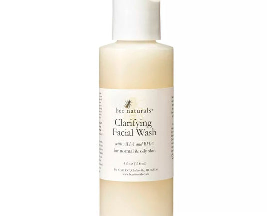 Anti - Aging Clarifying Facial Wash with AHA & BHA – Gentle Exfoliating Cleanser with Glycolic Acid, Salicylic Acid, and Lactic Acid for Smooth, Radiant, and Clear Skin - Bee Naturals