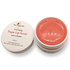 Anti - Aging Sugar Lip Scrub – Hydrating Lip Exfoliator with LiPeptide, Apricot Oil, Sunflower Wax, and Beeswax for Soft, Youthful, and Radiant Lips - Bee Naturals
