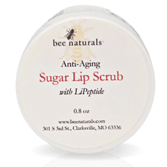 Anti - Aging Sugar Lip Scrub – Hydrating Lip Exfoliator with LiPeptide, Apricot Oil, Sunflower Wax, and Beeswax for Soft, Youthful, and Radiant Lips - Bee Naturals