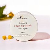 Anti - Aging Sugar Lip Scrub – Hydrating Lip Exfoliator with LiPeptide, Apricot Oil, Sunflower Wax, and Beeswax for Soft, Youthful, and Radiant Lips - Bee Naturals