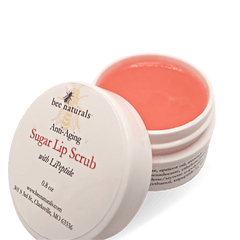Anti - Aging Sugar Lip Scrub – Hydrating Lip Exfoliator with LiPeptide, Apricot Oil, Sunflower Wax, and Beeswax for Soft, Youthful, and Radiant Lips - Bee Naturals