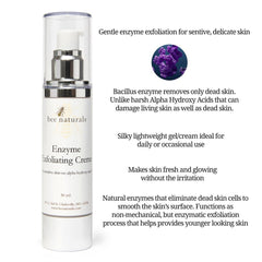 Brightening Enzyme Exfoliating Crème – Gentle Bacillus Ferment Formula for All Skin Types, Smooths & Brightens Complexion with Vitamin E - Bee Naturals