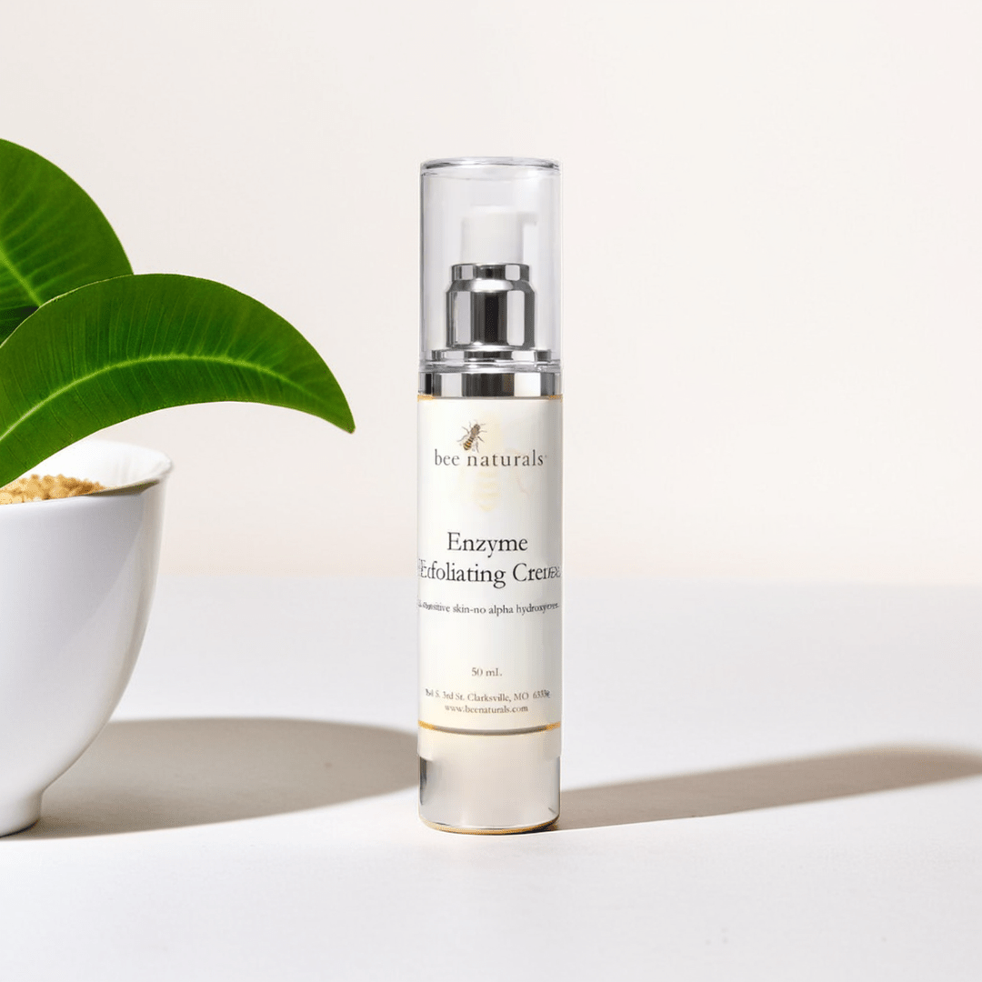 Brightening Enzyme Exfoliating Crème – Gentle Bacillus Ferment Formula for All Skin Types, Smooths & Brightens Complexion with Vitamin E - Bee Naturals