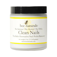 Clean Nails Non - Toxic Nail Polish Remover – VOC - Free, Acetone - Free Cream Formula for Safe & Gentle Polish Removal, 4 oz - Bee Naturals