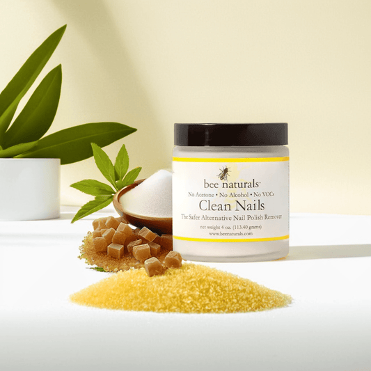 Clean Nails Non - Toxic Nail Polish Remover – VOC - Free, Acetone - Free Cream Formula for Safe & Gentle Polish Removal, 4 oz - Bee Naturals