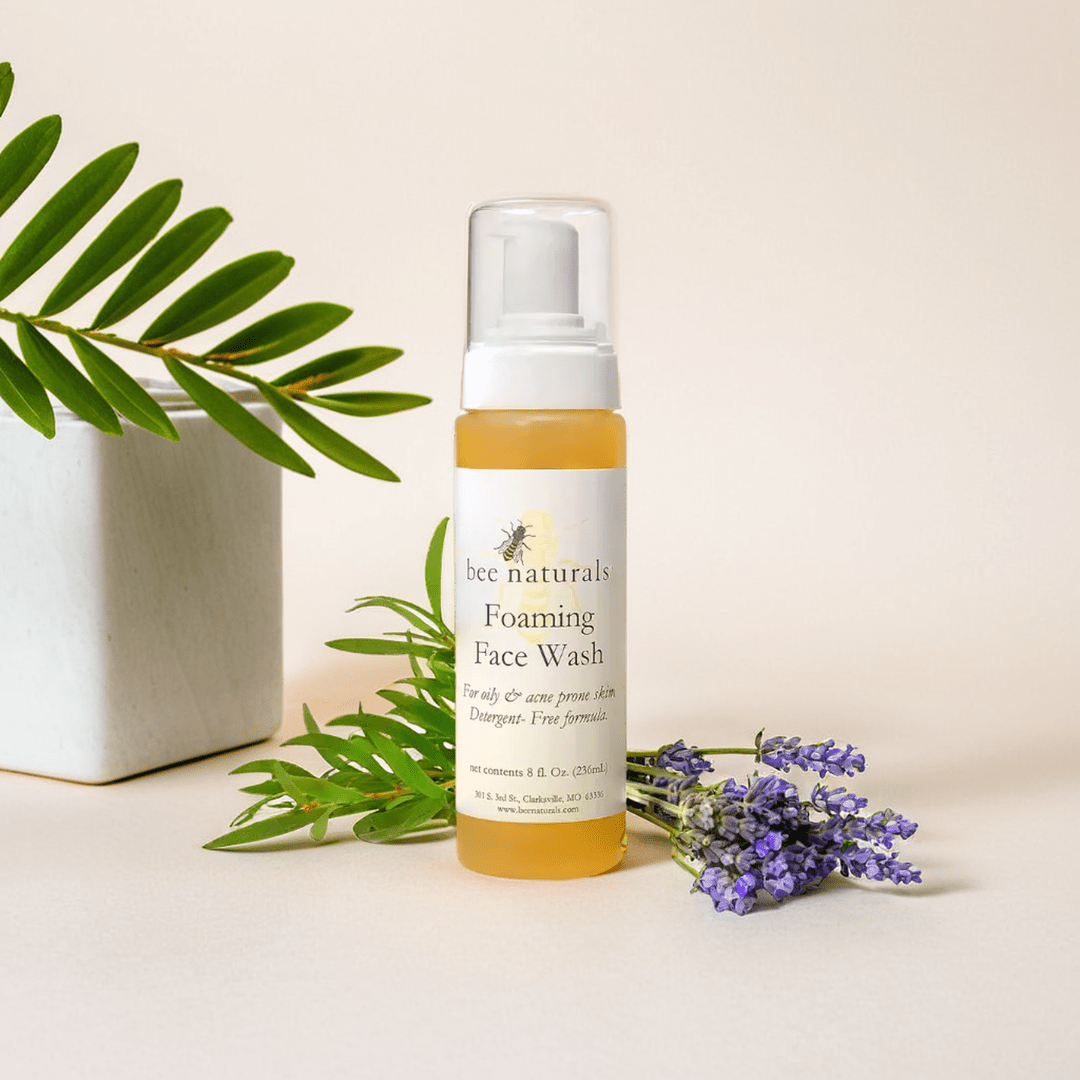 Foaming Face Wash Best for Oily Skin – Gentle, Oil - Free Cleanser with Tea Tree, Lavender & Feverfew Extract for Soothing, Hydrating, & Acne - Prone Skin - Bee Naturals