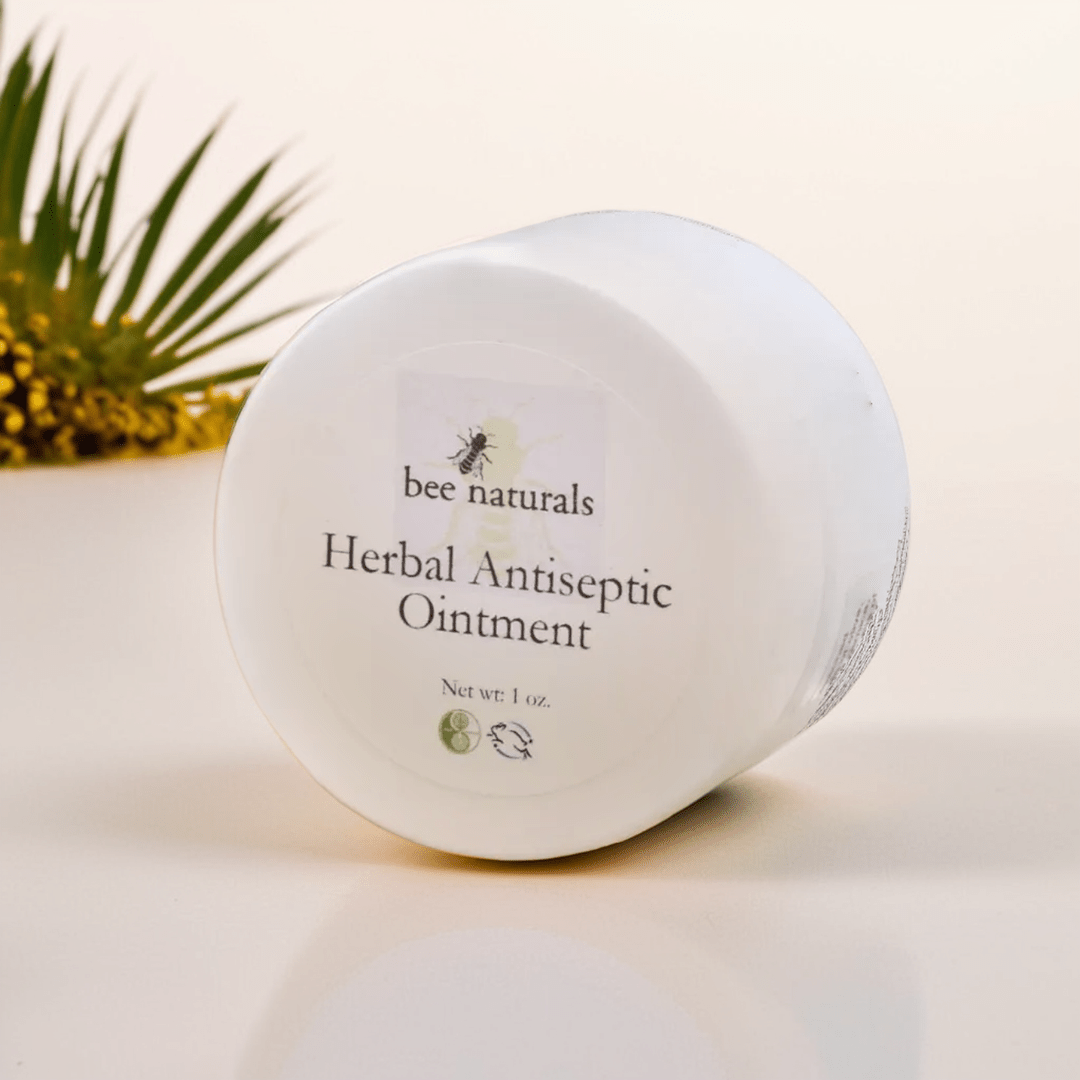 Herbal Antiseptic Ointment – Soothing Natural Balm with Beeswax, Neem Oil, and Arnica for Cuts, Scrapes, Bites & Minor Skin Irritations, 1 oz - Bee Naturals