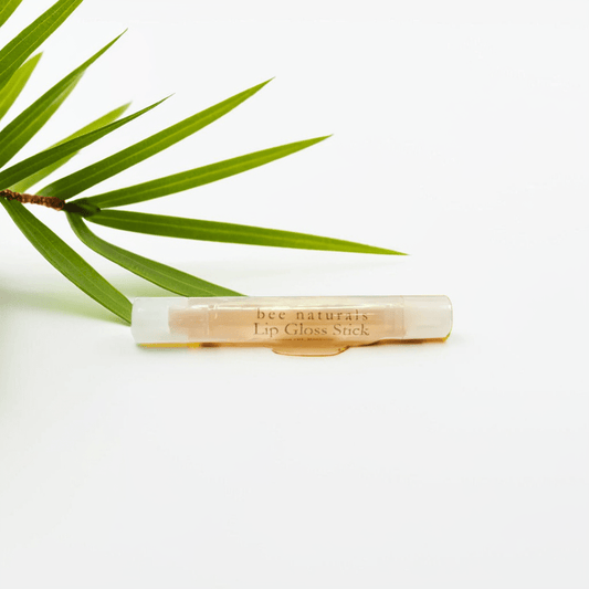 Lip Gloss Stick – Hydrating, Soothing Shine with Coconut Oil, Beeswax & Peppermint, Compact for On - the - Go, (4 Pack) .07 oz Each - Bee Naturals