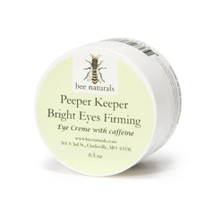 Peeper Keeper Bright Eyes Firming Crème with Caffeine – Lightweight, Fragrance - Free Eye Cream to Reduce Puffiness, Dark Circles, and Fine Lines, 0.5 oz - Bee Naturals