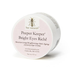 Peeper Keeper Bright Eyes Richè Luxury Eye Crème – Lightweight Moisturizer for Fine Lines, Puffiness, and Anti - Aging Prevention, Fragrance - Free, 8 oz - Bee Naturals