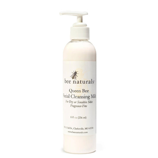 Queen Bee Facial Cleansing Milk – Gentle, Hydrating Makeup Remover for Sensitive & Dry Skin with Honey, Almond Oil & Allantoin - Bee Naturals