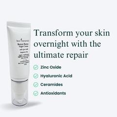 Restore Night Crème with Zinc Oxide - Barrier Support & Hydration, Dermatologist - Recommended Non - Comedogenic Formula, Ideal for Face Basting, All Skin Types, Fragrance - Free, 1.5 Oz - Bee Naturals