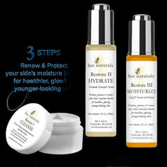 Restore Skin Care System – 3 - Step Complete Solution for Hydration, Anti - Aging & Radiant Skin | 45 Premium Ingredients | 2.5 fl oz (74mL) - Bee Naturals