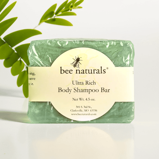 Ultra - Rich Body Shampoo Bar (Green) - Hydrating All - in - One Soap | Natural Oils, Antioxidants & Earthy Fragrance | 4.5 oz - Bee Naturals