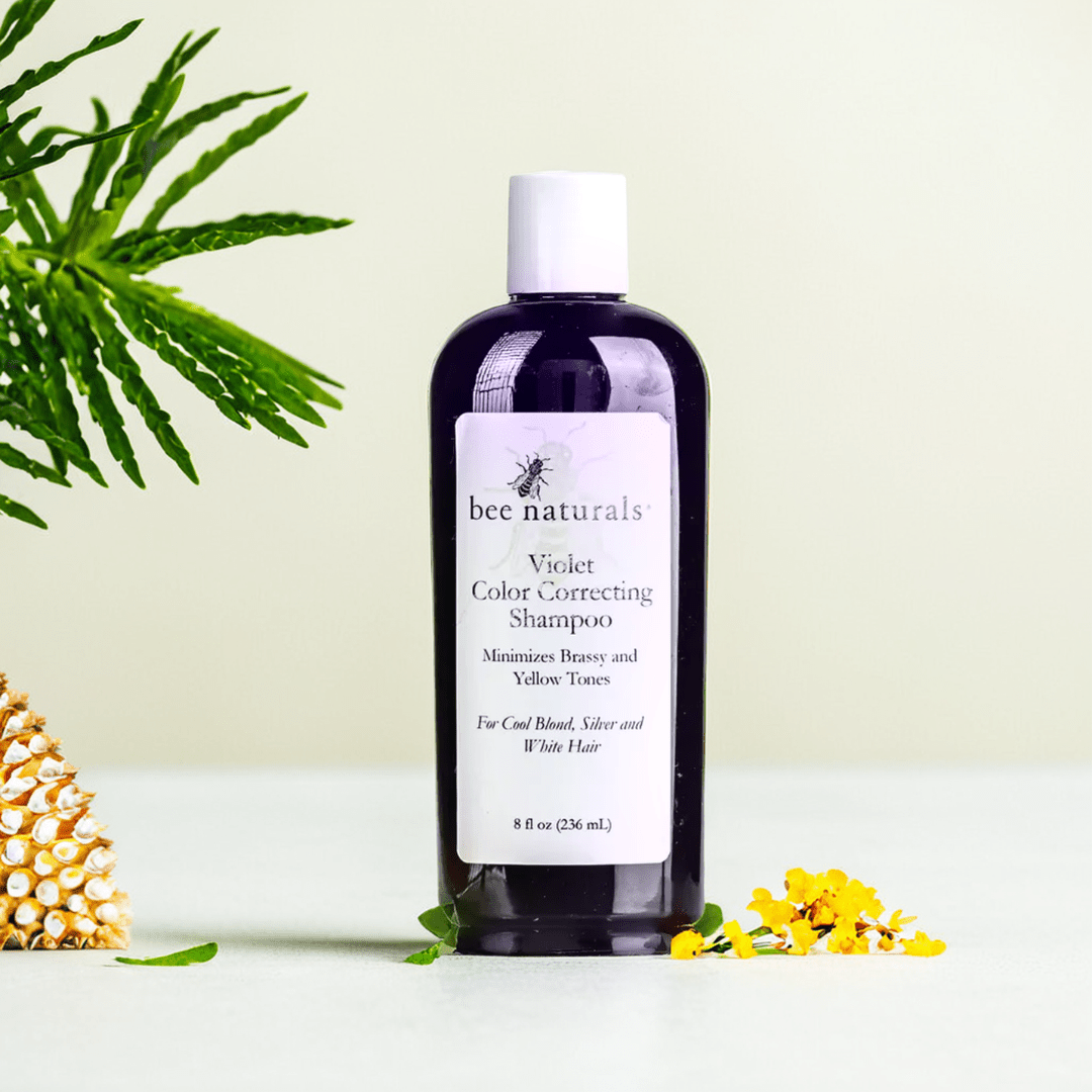 Violet Color Correcting Shampoo - Sulfate - Free, Vitamin B5 Infused | Neutralizes Brassy & Yellow Tones | Ideal for Blonde, Gray & Color - Treated Hair | 8 fl oz - Bee Naturals
