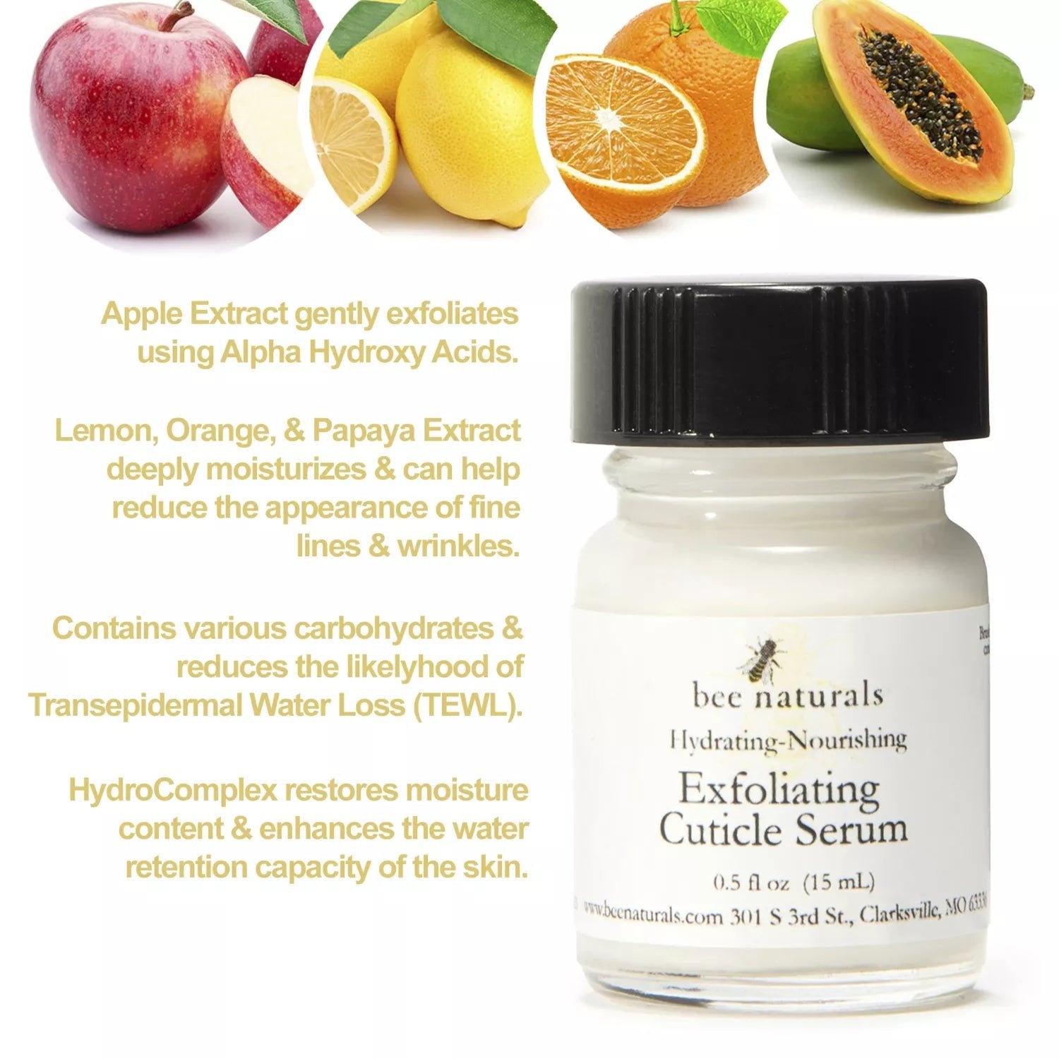 Exfoliating Cuticle Serum Hydrating & Nourishing - Bee Naturals Store