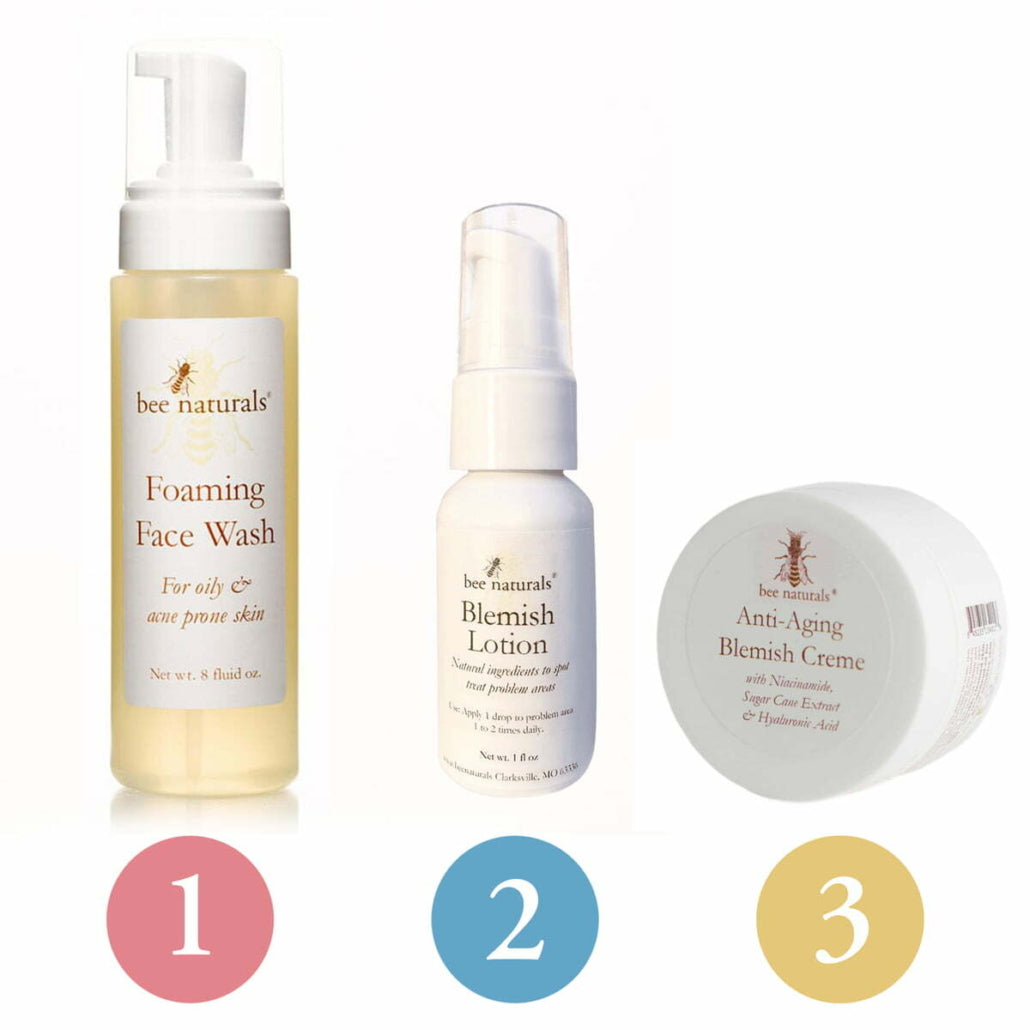 3-Step Skincare System for Oily, Congested, Acneic Skin - Set 2
