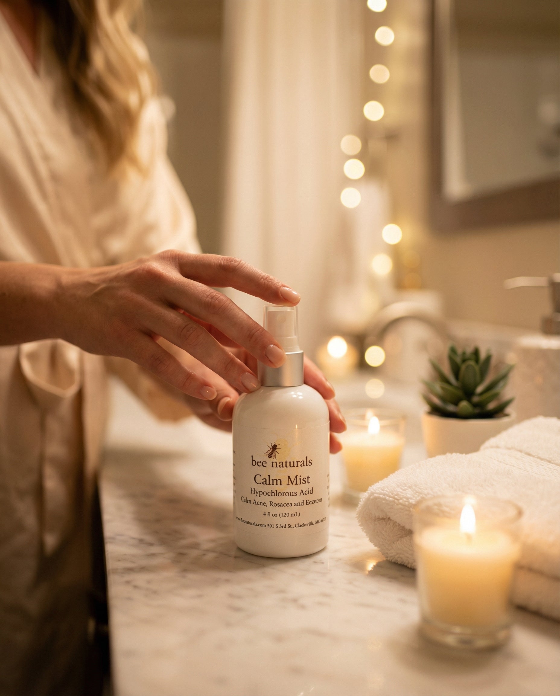 Calm Mist - Hypochlorous Acid Spray for Face | Calms Acne, Rosacea & Eczema | Sensitive Skin Facial Toner Mist | Fragrance - Free, Dermatologist Tested | 4 fl oz