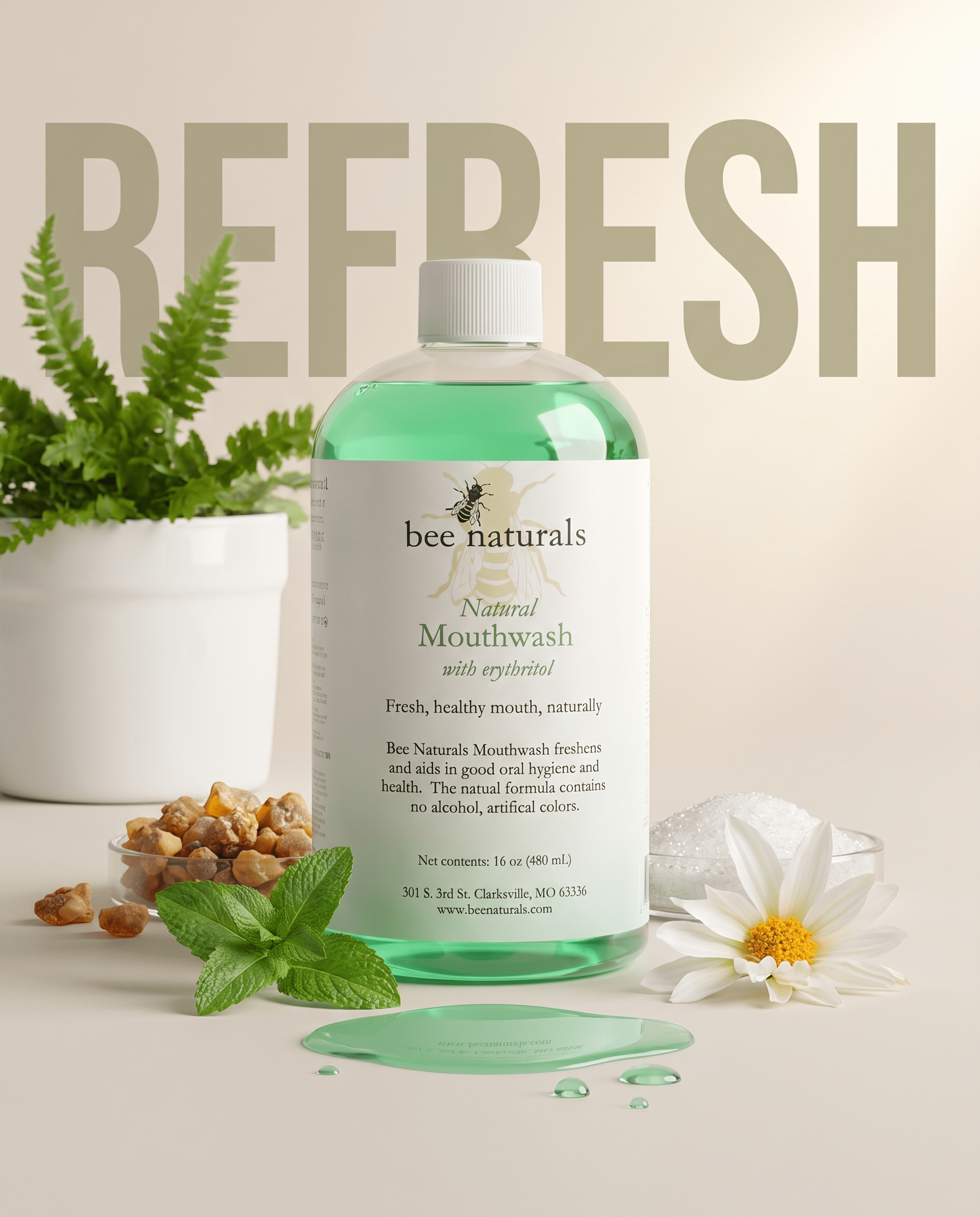 Natural Alcohol-Free Mouthwash