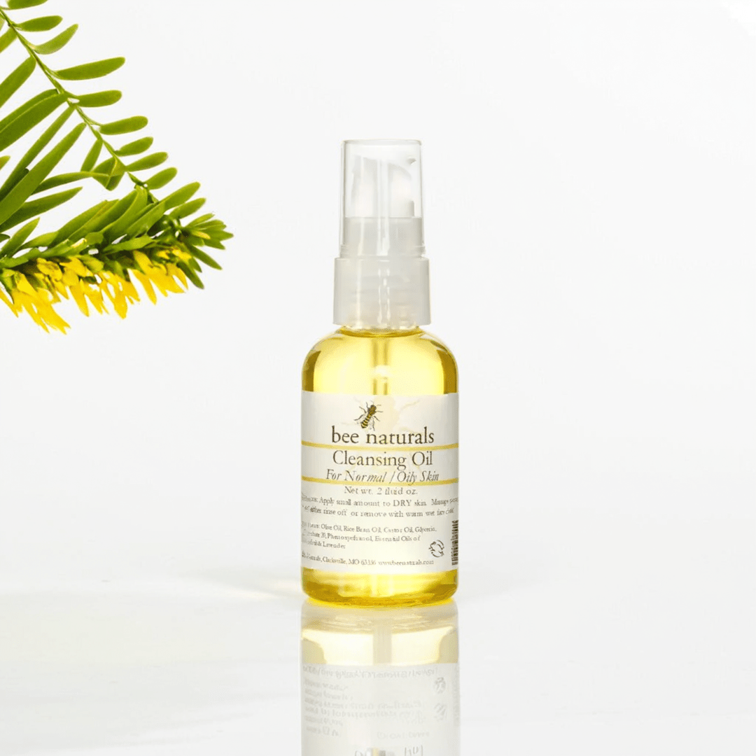 Cleansing Oil Makeup Remover – Gentle & Nourishing Cleanser for Normal and Oily Skin with Castor, Rice Bran & Olive Oils, 2 fl oz - Bee Naturals
