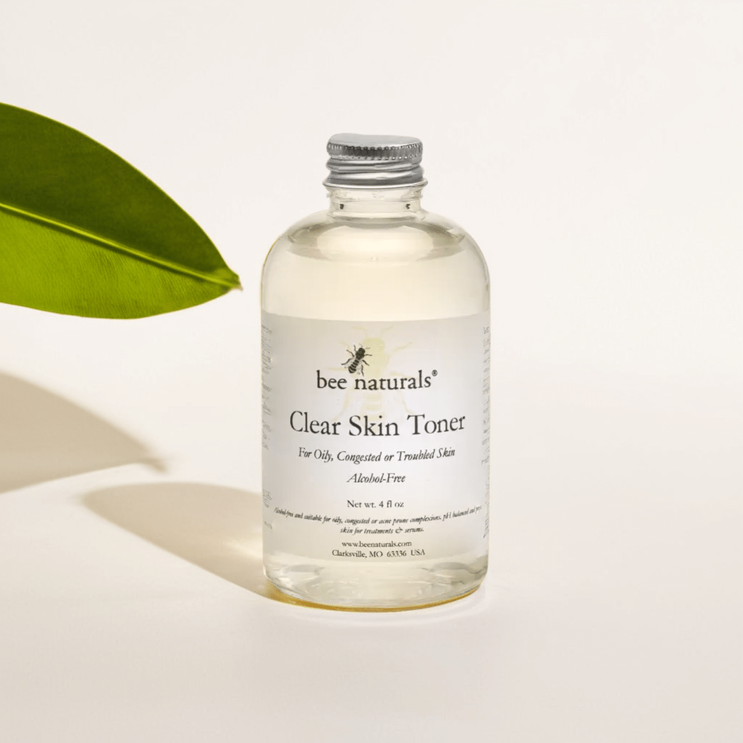 Clear Skin Toner – Alcohol - Free Toner with Natural Glycolic & Salicylic Acids, Tea Tree Oil & Rose Distillate for Oily, Acne - Prone Skin - Bee Naturals