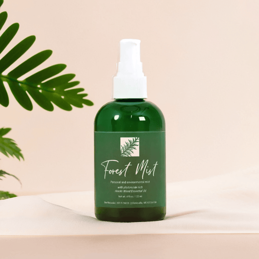 Forest Mist – Therapeutic Aromatherapy Spray with Hinoki Wood Essential Oil for Stress Relief, Anti - Inflammation, and Immune Support, 4 fl oz - Bee Naturals