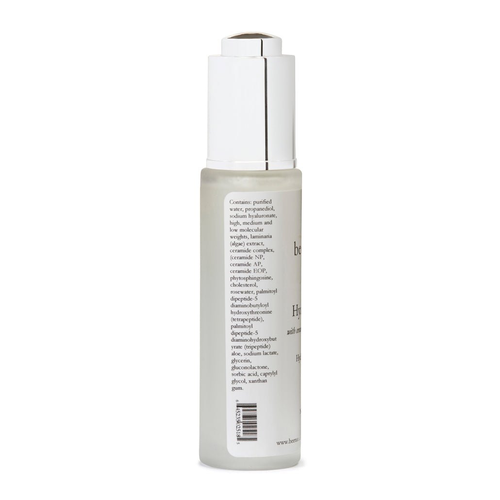 Hyaluronic Serum with Peptides & Ceramides – Multi - Layer Hydration & Anti - Aging Serum for Radiant Skin, Ideal for Post - Peel Recovery, 1 oz - Bee Naturals