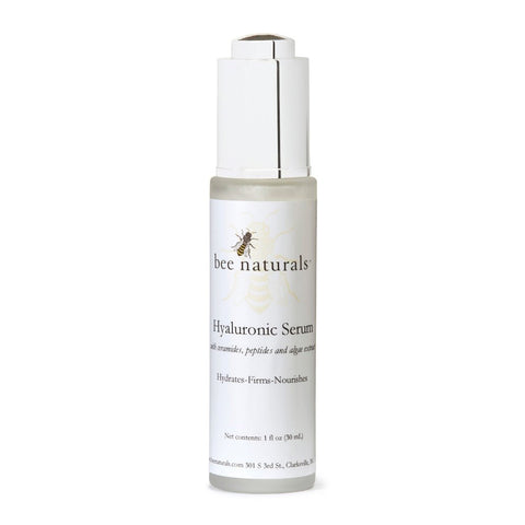 Hyaluronic Serum with Peptides & Ceramides – Multi - Layer Hydration & Anti - Aging Serum for Radiant Skin, Ideal for Post - Peel Recovery, 1 oz - Bee Naturals