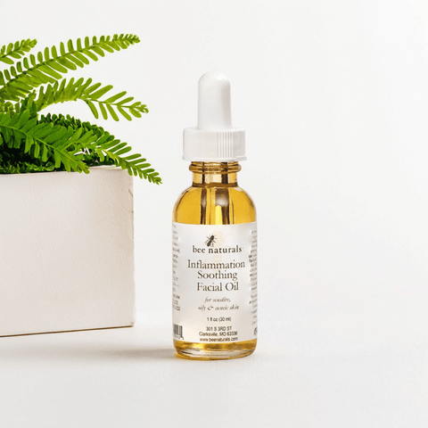 Inflammation - Soothing Facial Oil – Anti - Inflammatory Blend with Calendula, Chamomile CO2, and Argan Oil for Sensitive & Acne - Prone Skin, 1 fl oz - Bee Naturals