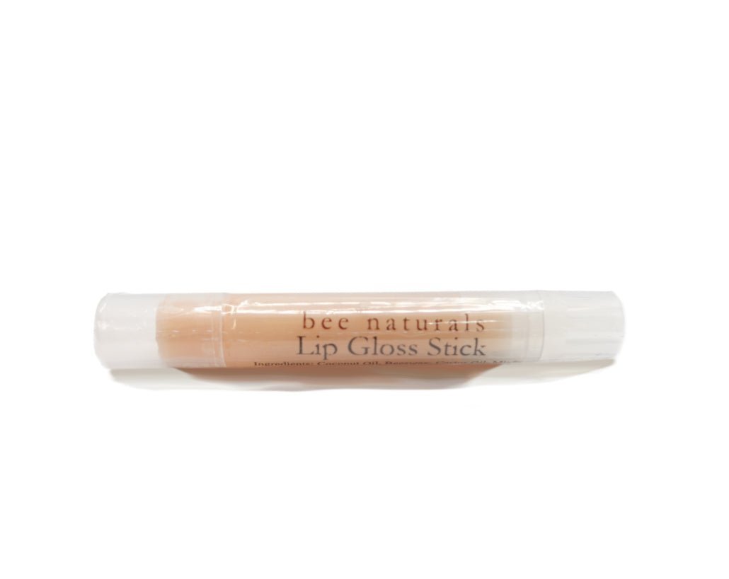 Lip Gloss Stick – Hydrating, Soothing Shine with Coconut Oil, Beeswax & Peppermint, Compact for On - the - Go, (4 Pack) .07 oz Each - Bee Naturals