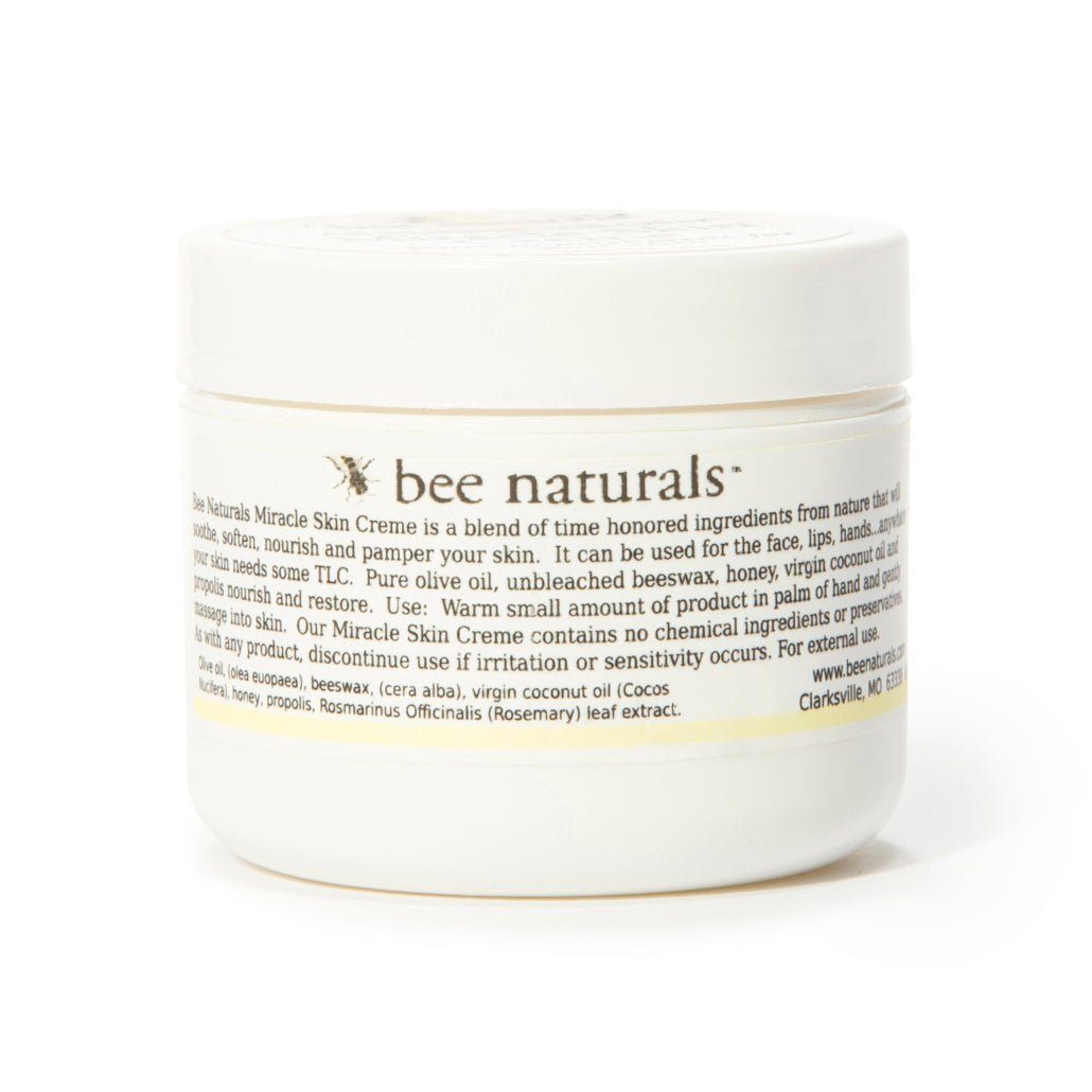 Miracle Skin Creme - All - Natural Hydrating Cream for Full body - Pure Nourishment with Olive Oil, Beeswax & Coconut Oil - Loved globally for Versatility & Trusted by Generations (4 oz) - Bee Naturals