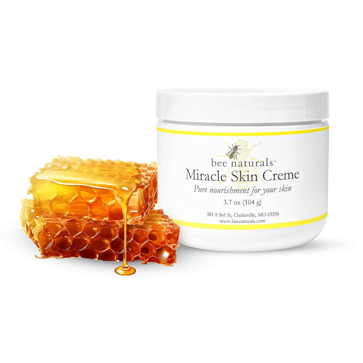 Miracle Skin Creme - All - Natural Hydrating Cream for Full body - Pure Nourishment with Olive Oil, Beeswax & Coconut Oil - Loved globally for Versatility & Trusted by Generations (4 oz) - Bee Naturals