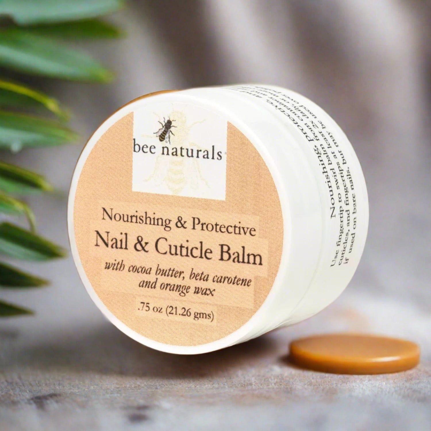 Nail & Cuticle Balm - Cocoa Butter & Beta Carotene Blend for Strong, Smooth Nails - luscious natural tangerine fragrance Shea Butter & Beeswax Cruelty - Free Nail Care - Bee Naturals