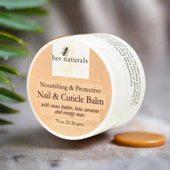 Nail & Cuticle Balm - Cocoa Butter & Beta Carotene Blend for Strong, Smooth Nails - luscious natural tangerine fragrance Shea Butter & Beeswax Cruelty - Free Nail Care - Bee Naturals
