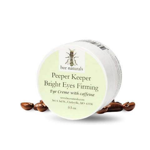 Peeper Keeper Bright Eyes Firming Crème with Caffeine – Lightweight, Fragrance - Free Eye Cream to Reduce Puffiness, Dark Circles, and Fine Lines, 0.5 oz - Bee Naturals