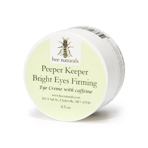 Peeper Keeper Bright Eyes Firming Crème with Caffeine – Lightweight, Fragrance - Free Eye Cream to Reduce Puffiness, Dark Circles, and Fine Lines, 0.5 oz - Bee Naturals
