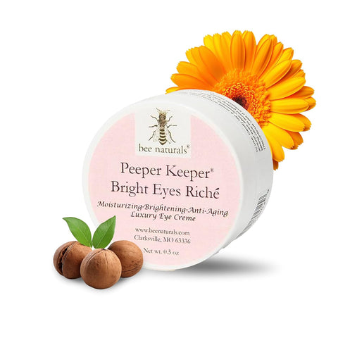 Peeper Keeper Bright Eyes Richè Luxury Eye Crème – Lightweight Moisturizer for Fine Lines, Puffiness, and Anti - Aging Prevention, Fragrance - Free, 8 oz - Bee Naturals