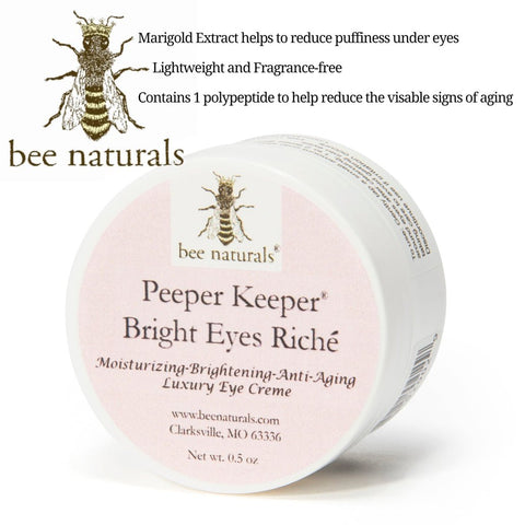 Peeper Keeper Trio Eye Care Gift Set – Eye Balm, Firming Crème with Caffeine, and Bright Eyes Richè for Wrinkles, Puffy Eyes, and Crow’s Feet - Bee Naturals