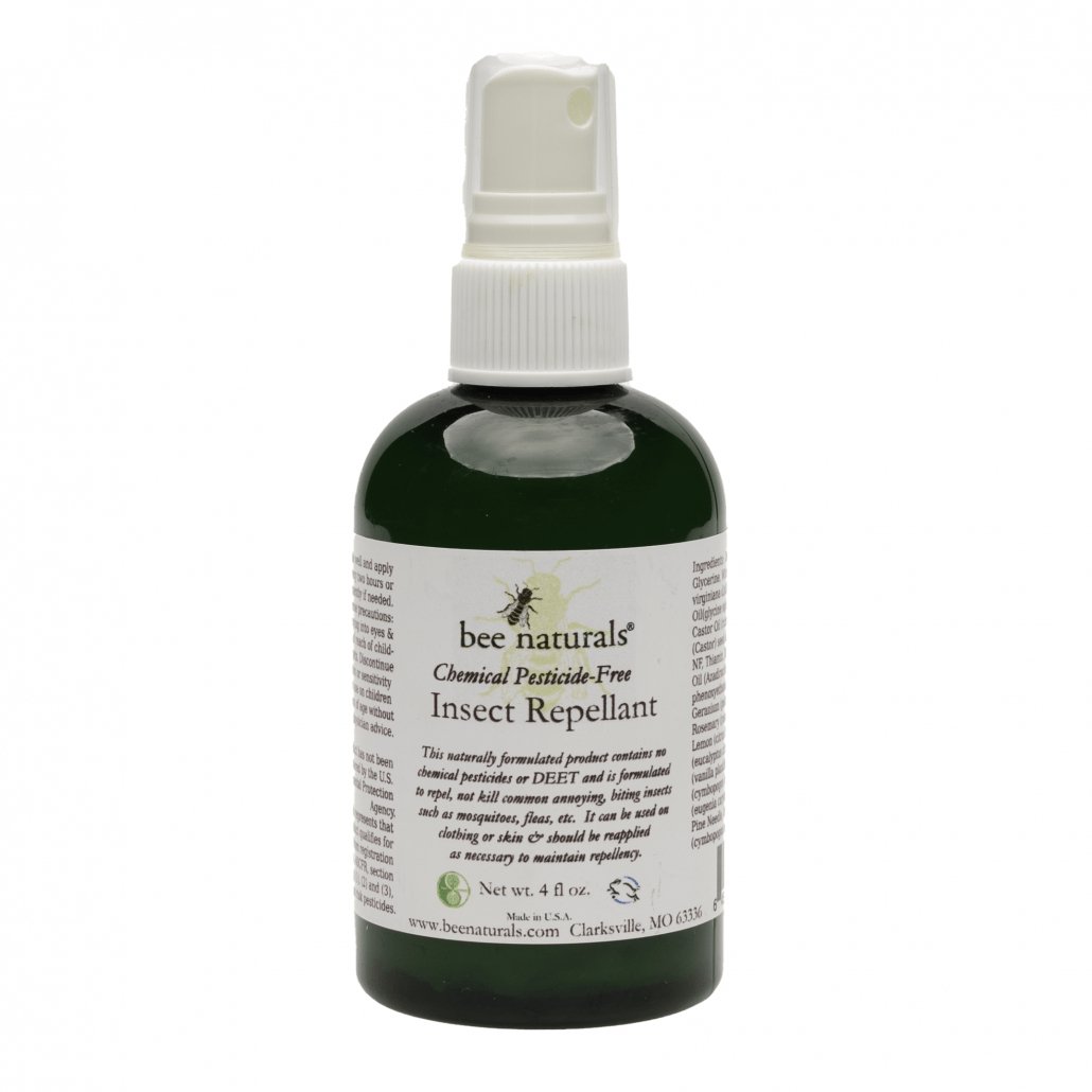 Pesticide - Free Natural Insect Repellant – DEET - Free Formula with Essential Oils, Repels Mosquitos & Fleas, Skin & Clothing Safe, Pleasant Scent, 4 fl oz Product Description: Protect yourself from pesky, biting insects with our Pesticide - Fr - Bee Naturals