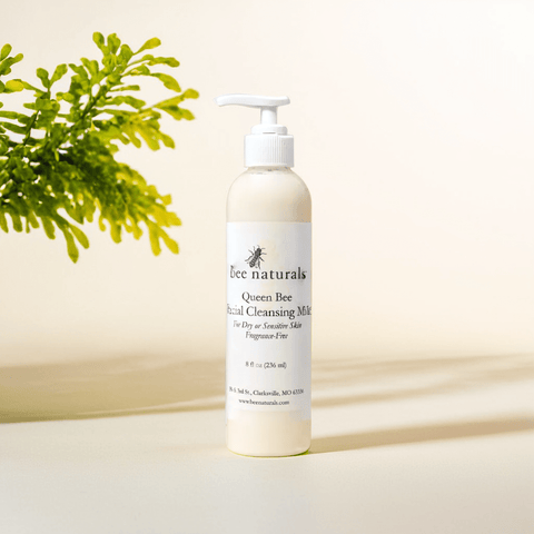 Queen Bee Facial Cleansing Milk – Gentle, Hydrating Makeup Remover for Sensitive & Dry Skin with Honey, Almond Oil & Allantoin - Bee Naturals