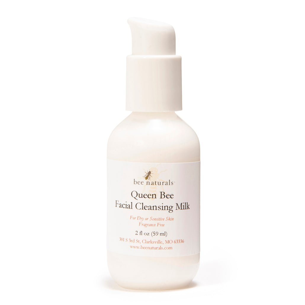 Queen Bee Facial Cleansing Milk – Gentle, Hydrating Makeup Remover for Sensitive & Dry Skin with Honey, Almond Oil & Allantoin - Bee Naturals