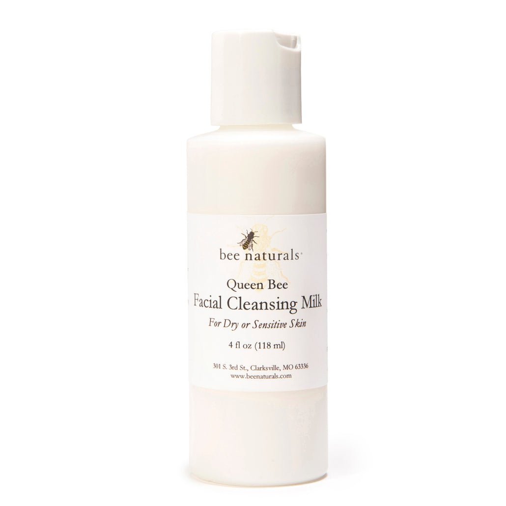Queen Bee Facial Cleansing Milk – Gentle, Hydrating Makeup Remover for Sensitive & Dry Skin with Honey, Almond Oil & Allantoin - Bee Naturals