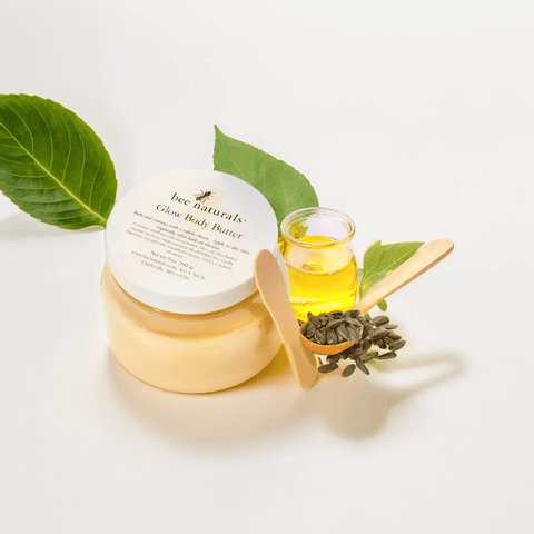 Radiant Glow Body Butter - 5 oz - Luxurious Moisturizer with Shea, Sunflower Oil & Vitamin E - Deep Hydration for Soft Skin - Vanilla Scent - Unisex - Cruelty - Free, Made in USA - Bee Naturals