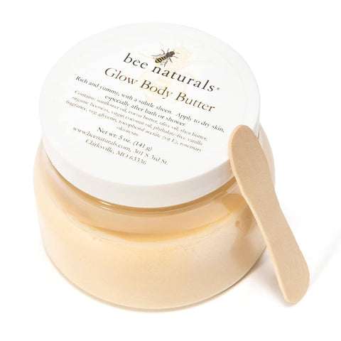 Radiant Glow Body Butter - 5 oz - Luxurious Moisturizer with Shea, Sunflower Oil & Vitamin E - Deep Hydration for Soft Skin - Vanilla Scent - Unisex - Cruelty - Free, Made in USA - Bee Naturals