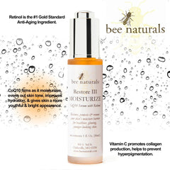 Restore Skin Care System – 3 - Step Complete Solution for Hydration, Anti - Aging & Radiant Skin | 45 Premium Ingredients | 2.5 fl oz (74mL) - Bee Naturals