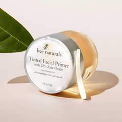 Tinted Facial Primer with 25% Zinc Oxide - Nanoparticle - Free | Silicone - Free Hydration & Sun Protection | Nourishing Makeup Base | 1 oz - Bee Naturals