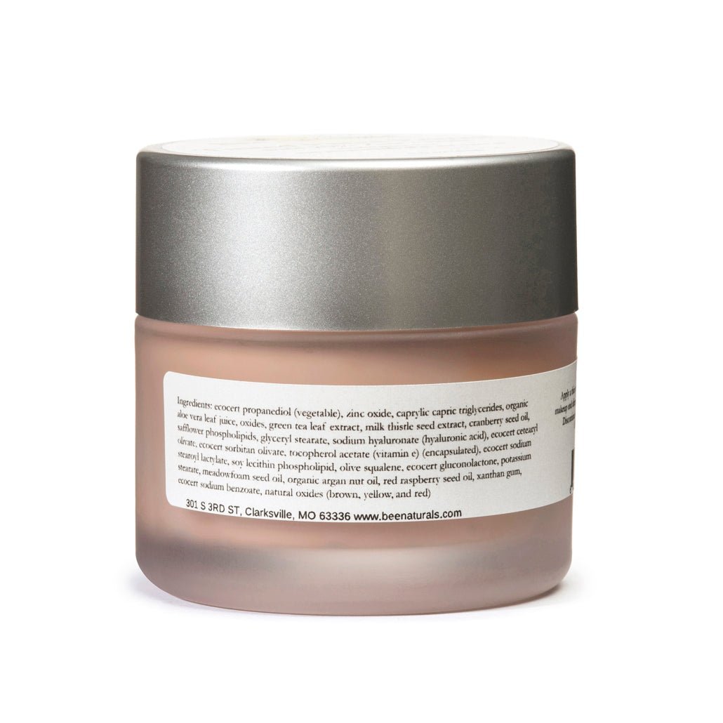 Tinted Facial Primer with 25% Zinc Oxide - Nanoparticle - Free | Silicone - Free Hydration & Sun Protection | Nourishing Makeup Base | 1 oz - Bee Naturals