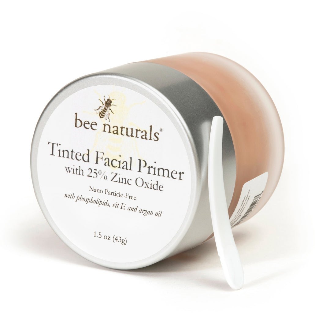 Tinted Facial Primer with 25% Zinc Oxide - Nanoparticle - Free | Silicone - Free Hydration & Sun Protection | Nourishing Makeup Base | 1 oz - Bee Naturals